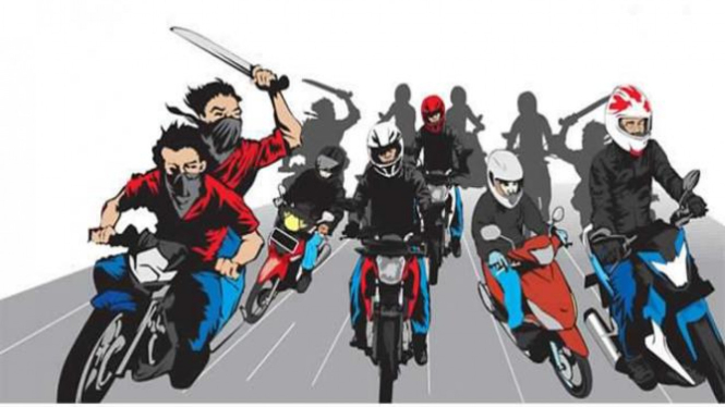 Ilustrasi geng motor.