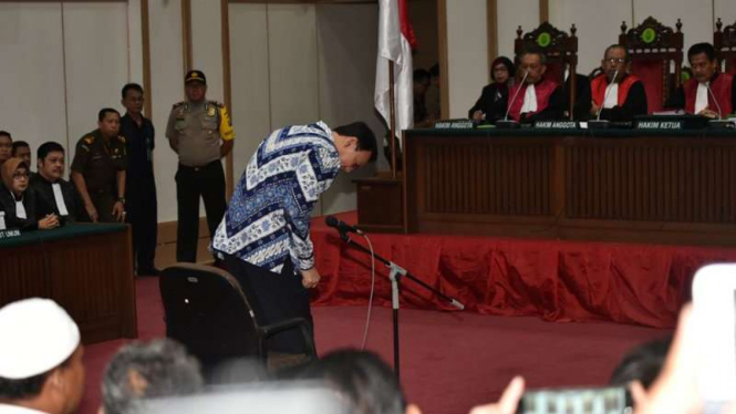 Sidang vonis Basuki Tjahaja Purnama alias Ahok.