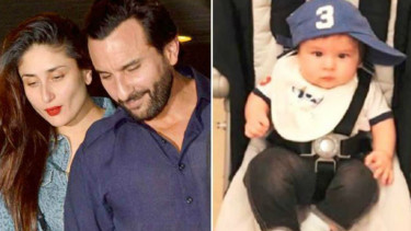 Kareena Kapoor Khan bersama Saif Ali Khan dan anak