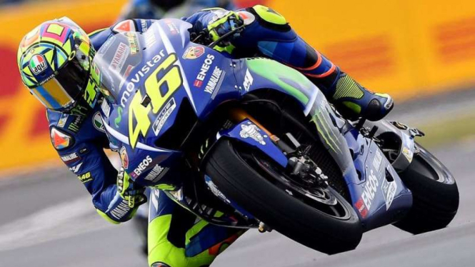 Pembalap Tim Yamaha Movistar, Valentino Rossi