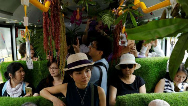 Bus berkonsep taman dan kebun di Taipei, Taiwan