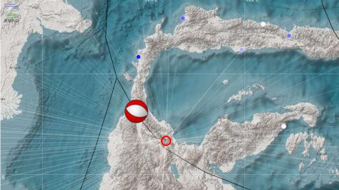 Ilustrasi Lokasi gempa darat Poso.