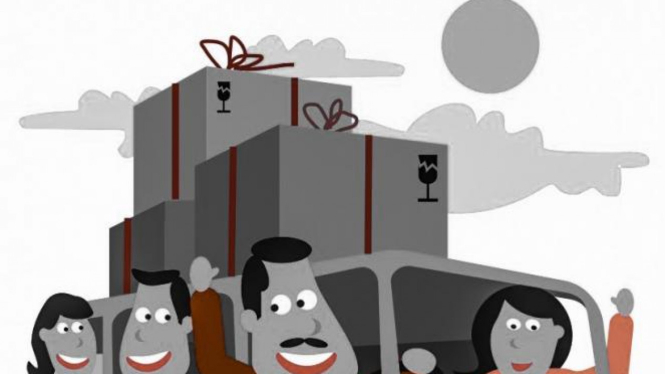Ilustrasi mudik ke kampung halaman.