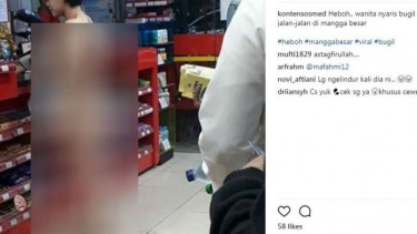 Wanita telanjang saat di minimarket.