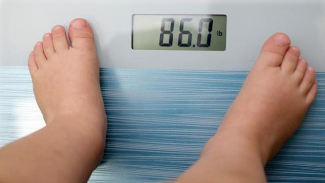 Ilustrasi anak obesitas.