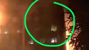 Penampakan bocah yang terjebak di kobaran api kebakaran Grenfell Tower, London.