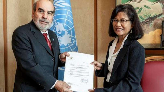 Dirjen FAO Jose Graziano Da Silva dan Wakil Tetap RI di FAO Dubes Esti Andayani