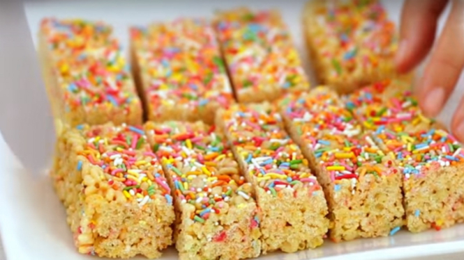 Rainbow Crispy Treats.