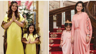 Nia Ramadhani dan Dian Sastro bersama putri mereka