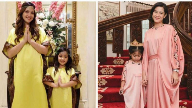 Nia Ramadhani dan Dian Sastro bersama putri mereka
