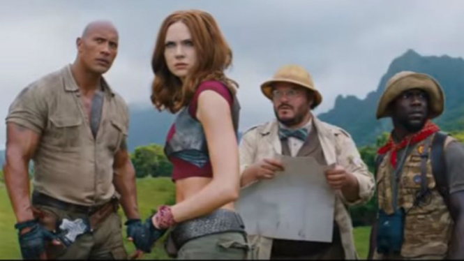 Cuplikan film Jumanji; Welcome to the Jungle.