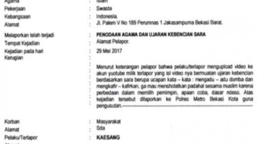 Surat Laporan Polisi Kaesang.