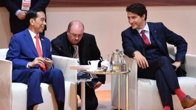 Presiden Joko Widodo dan Perdana Menteri Kanada Justin Trudeau.