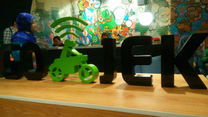 Lobi Kantor Gojek Indonesia di Jakarta.