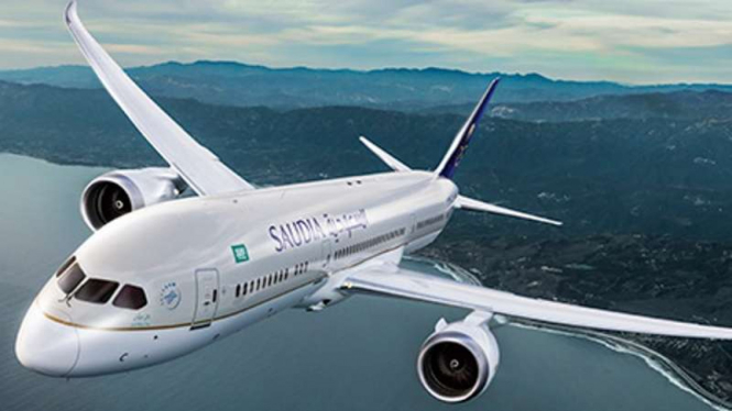 Pesawat Saudia Airlines.