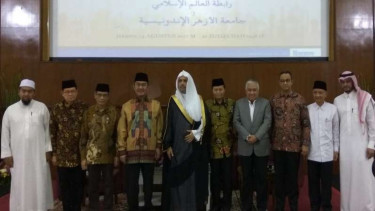 Sekjen Liga Islam Dunia Muhammad bin Abdulkarim di Universitas Al Azhar 