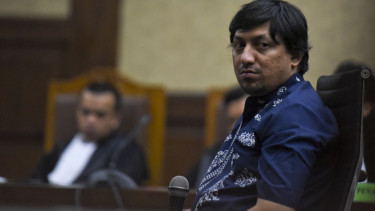 Fahd El Fouz saat menjalani sidang tuntutan.