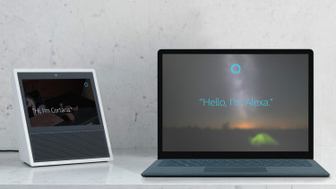 Ilustrasi Alexa dan Cortana