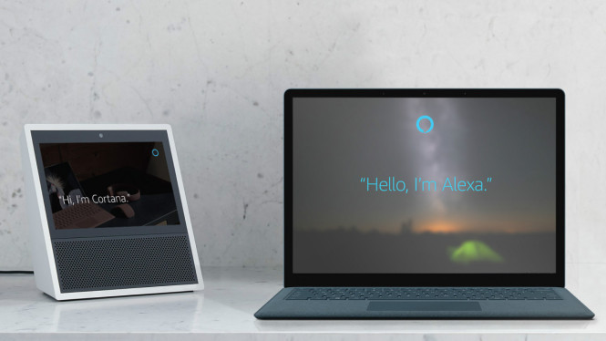 Ilustrasi Alexa dan Cortana