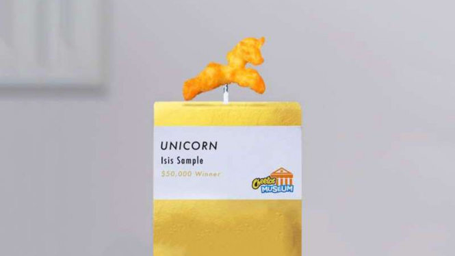 Ciki berbentuk unicorn atau kuda bertanduk di dahi
