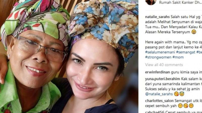 Natalie Sarah dan ibunda