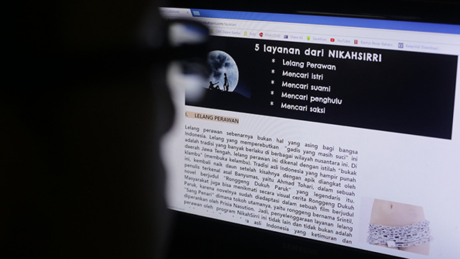 Warganet saat mengakses situs nikahsirri.com