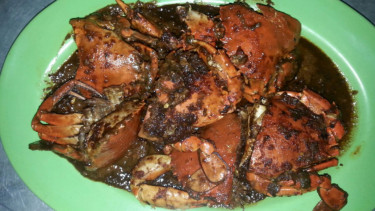 Salah satu menu olahan kepiting di Rumah Makan Prima.