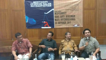 Diskusi "Menyiasati Eksekusi dalam Ketidakpastian: Melihat Kebijakan Hukuman Mati 2017 di Indonesia" di Jakarta Pusat, Minggu 8 Oktober 2017.