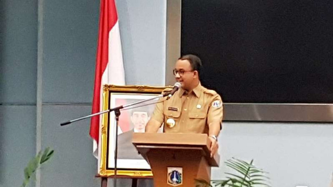 Gubernur DKI Jakarta Anies Baswedan di Balai Kota DKI.
