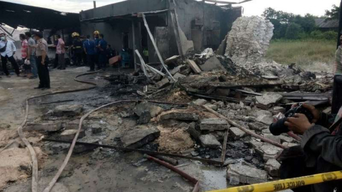 Lokasi gudang mercon yang terbakar di Kosambi, Tangerang, Kamis, 26 Oktober 2017
