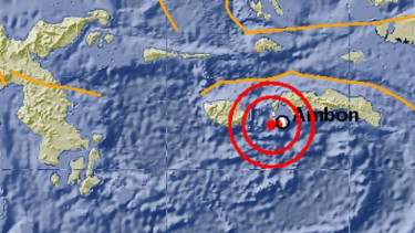Lokasi gempa Ambon.