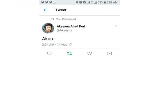 Twitter Akseyna hidup kembali