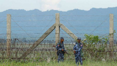 Penjagaan polisi dan militer dai perbatasan Rakhine State, Myanmar