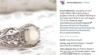 Cincin dengan campuran ASI