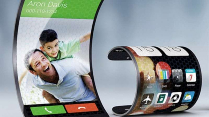Ilustrasi smartphone layar lipat.