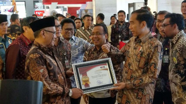 Presiden Joko Widodo saat menghadiri peringatan hari anti korupsi sedunia di Jakarta.
