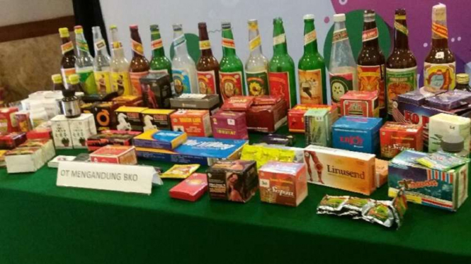 Obat tradisional yang disita BPOM karena mengandung bahan kimia.