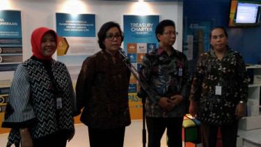 Menteri Keuangan di kantor pelayanan perbendaharaan negara (KPPN) Jakarta II.