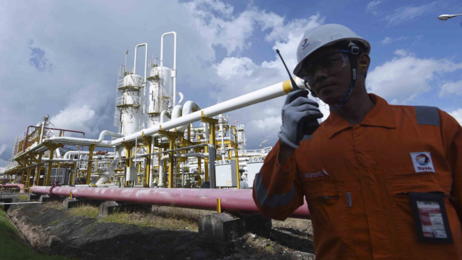 Tempat pengolahan minyak dan gas bumi di Blok Mahakam, Kutai Kartanegara