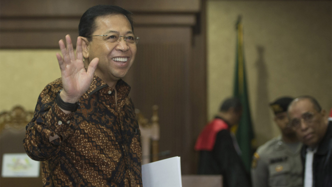 Setya Novanto saat menghadiri sidang eksepsi