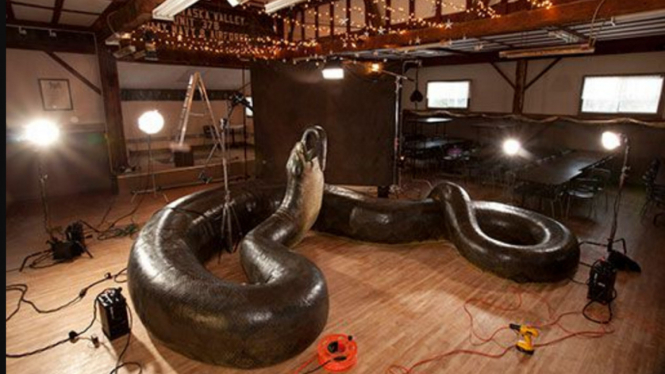 Model ular purba raksasa Titanoboa cerrejonensis