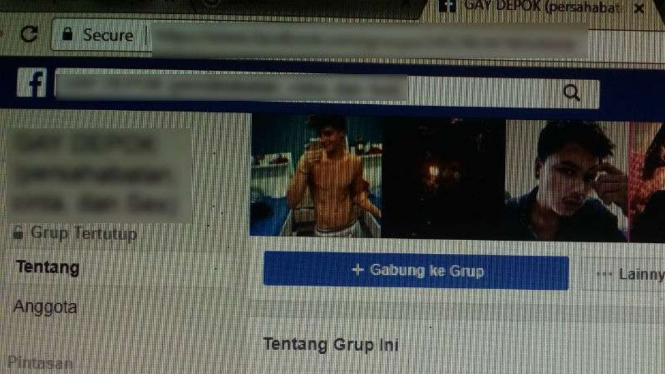 Akun grup Facebook yang mengatasnamakan kelompok gay atau pria homoseksual.
