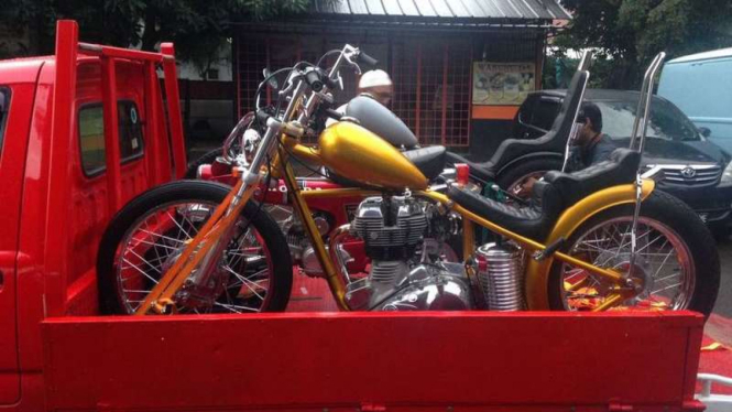 Motor chooper Jokowi siap dibawa ke Istana Bogor.
