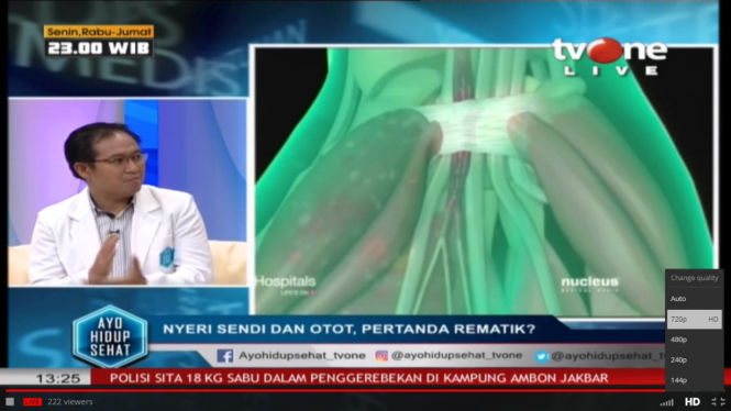 AYO HIDUP SEHAT tvOne Senin 24 Januari 2018 tentang rematik