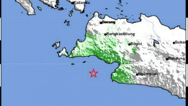 Ilustrasu pusat gempa bumi di Provinsi Banten.
