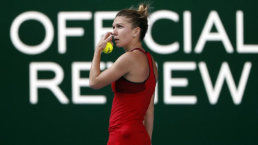 Petenis asal Rumania, Simona Halep, saat bertanding di Australia Open 2018