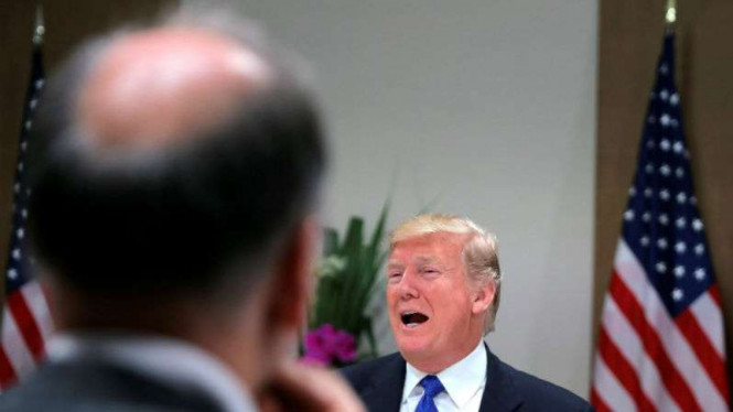 Presiden AS Donald Trump di pertemuan CEO World Economic Forum Davos