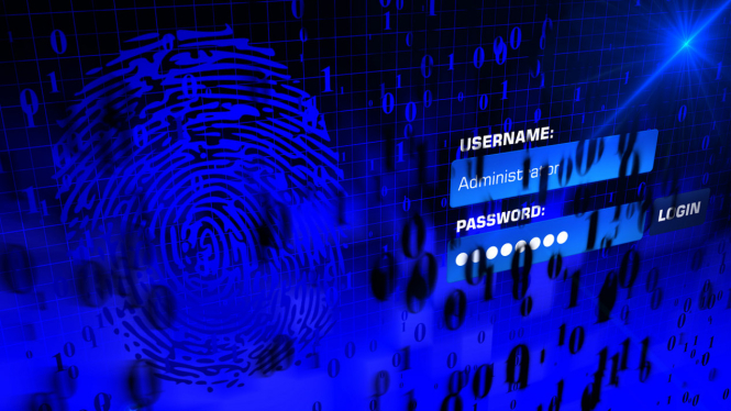 Ilustrasi data pribadi dan password.