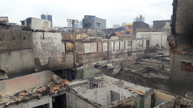 Lokasi kebakaran di Krukut, Tamansari, Jakbar