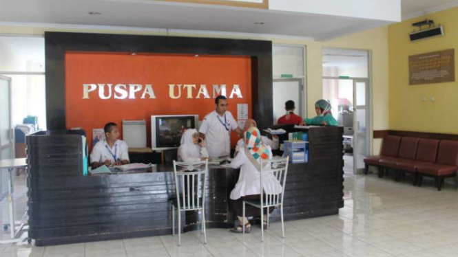 Lobi ruang isolasi untuk pasien diduga terjangkit difteri pada Rumah Sakit Umum dr Slamet di Kabupaten Garut, Jawa Barat, pada Rabu, 31 Januari 2018.